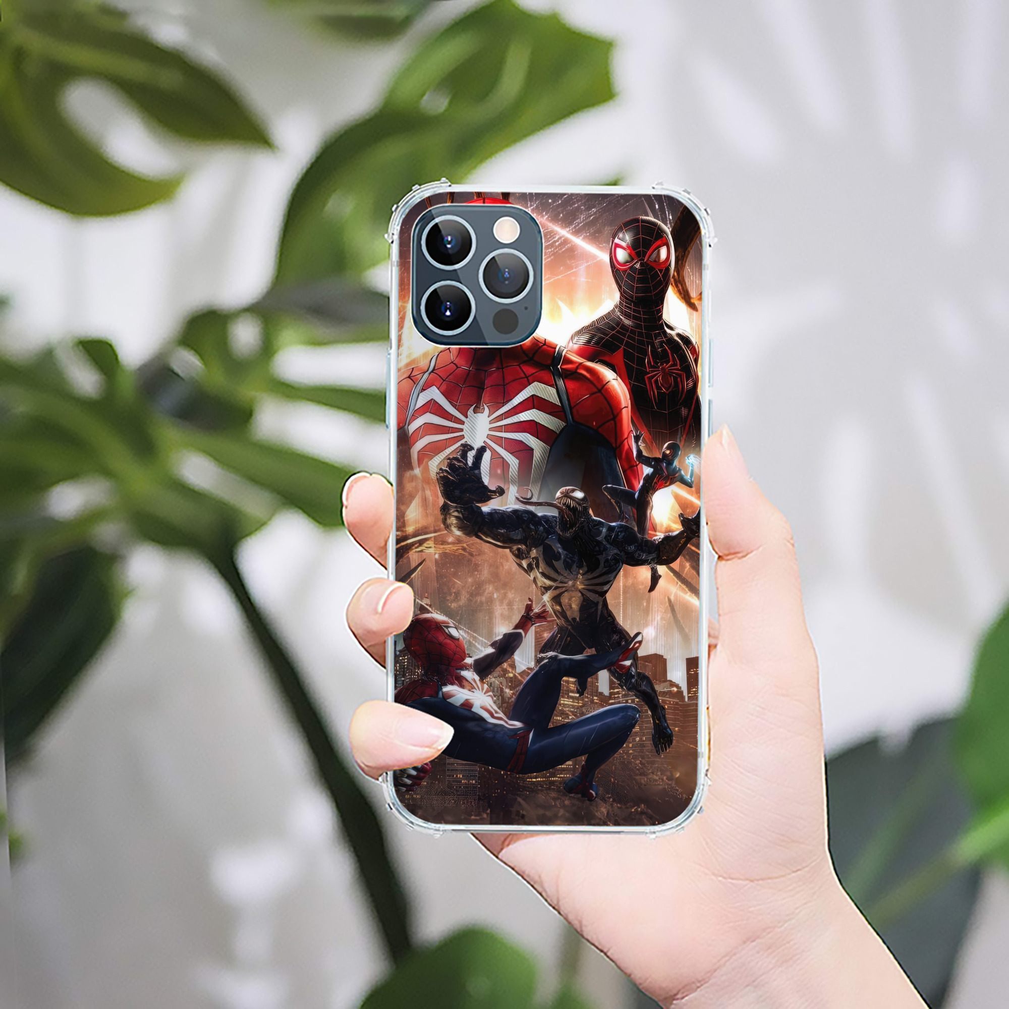 （画像用） Spider Man スパイダーマン 【iPhone 12シリーズ対応】透明スマホケース（クリアソフトケース）